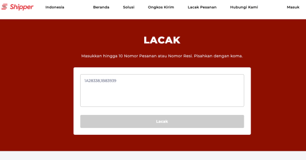 Cek Resi Lacak Paket Menggunakan Shipper